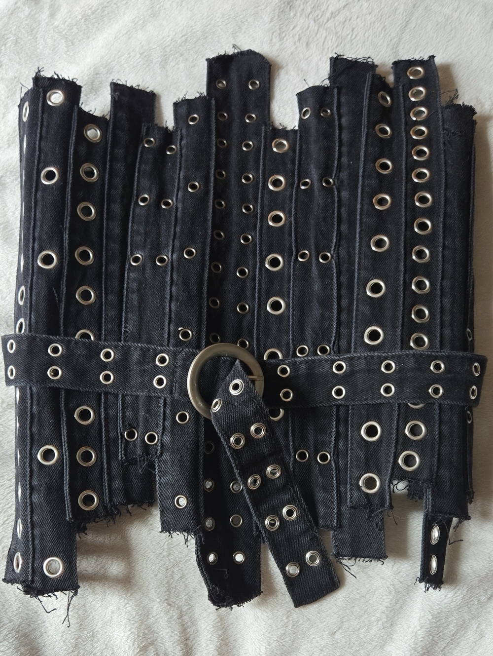 AKIRA Black Grommet Eyelet Corset Top